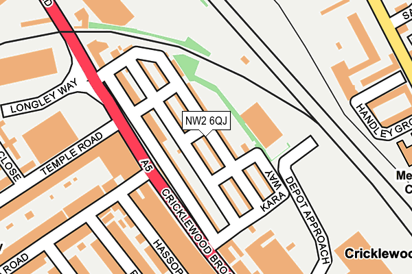 NW2 6QJ map - OS OpenMap – Local (Ordnance Survey)