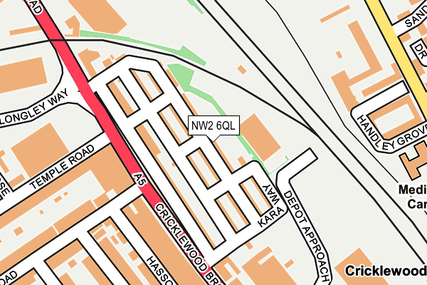 NW2 6QL map - OS OpenMap – Local (Ordnance Survey)