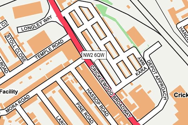NW2 6QW map - OS OpenMap – Local (Ordnance Survey)