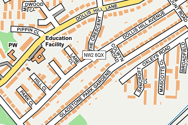 NW2 6QX map - OS OpenMap – Local (Ordnance Survey)