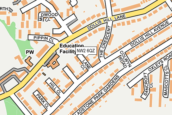 NW2 6QZ map - OS OpenMap – Local (Ordnance Survey)