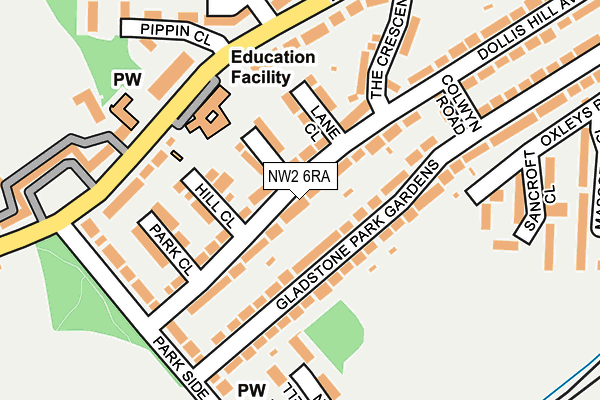 NW2 6RA map - OS OpenMap – Local (Ordnance Survey)