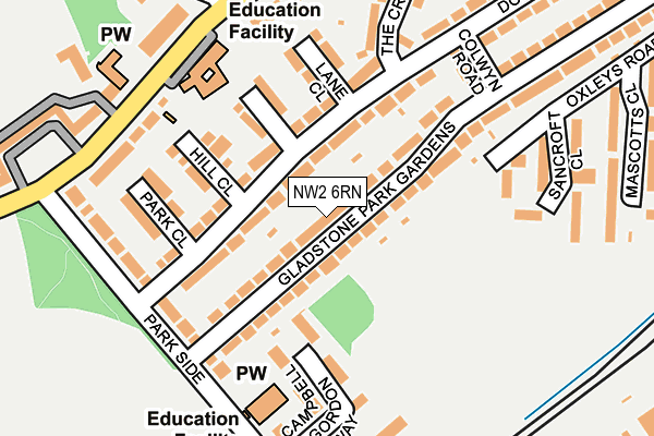 NW2 6RN map - OS OpenMap – Local (Ordnance Survey)