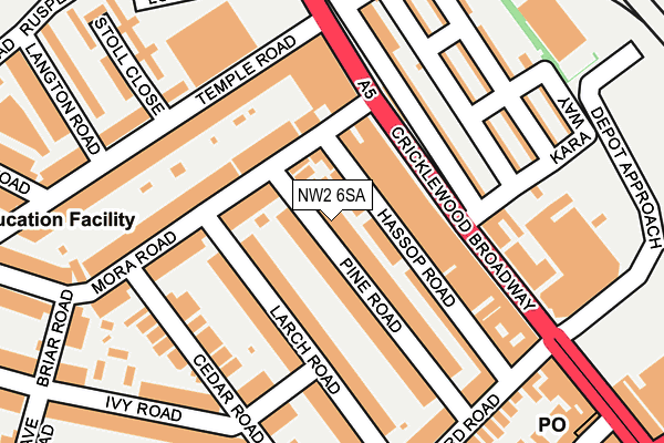 NW2 6SA map - OS OpenMap – Local (Ordnance Survey)