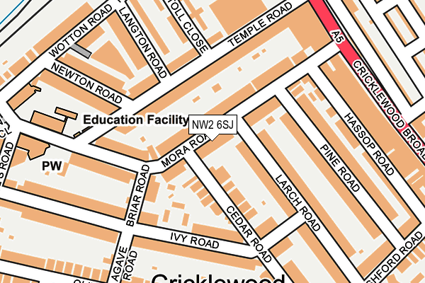 NW2 6SJ map - OS OpenMap – Local (Ordnance Survey)