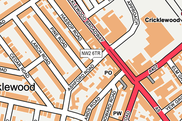 NW2 6TR map - OS OpenMap – Local (Ordnance Survey)