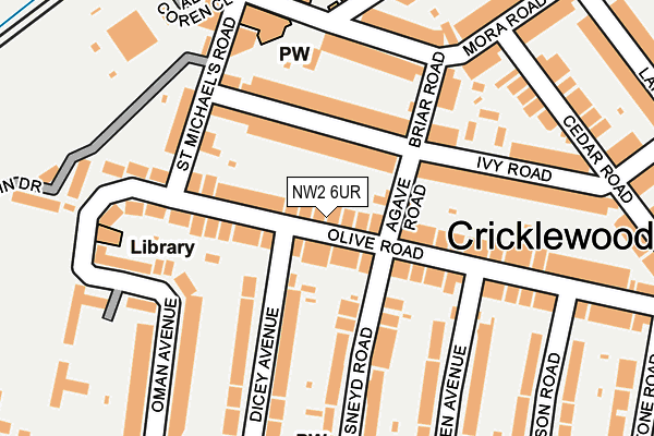 NW2 6UR map - OS OpenMap – Local (Ordnance Survey)