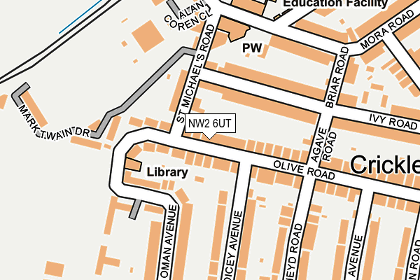 NW2 6UT map - OS OpenMap – Local (Ordnance Survey)