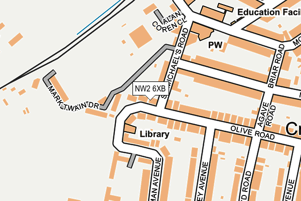 NW2 6XB map - OS OpenMap – Local (Ordnance Survey)