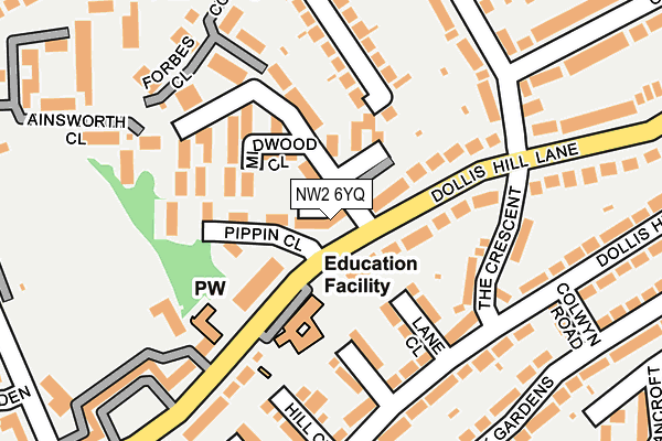 NW2 6YQ map - OS OpenMap – Local (Ordnance Survey)