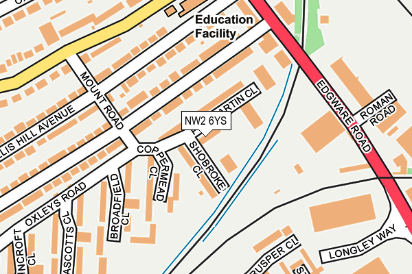 NW2 6YS map - OS OpenMap – Local (Ordnance Survey)