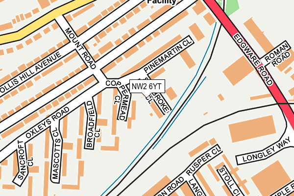 NW2 6YT map - OS OpenMap – Local (Ordnance Survey)