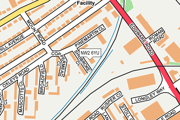 NW2 6YU map - OS OpenMap – Local (Ordnance Survey)