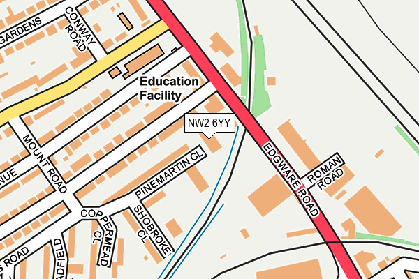 NW2 6YY map - OS OpenMap – Local (Ordnance Survey)