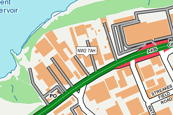 NW2 7AH map - OS OpenMap – Local (Ordnance Survey)