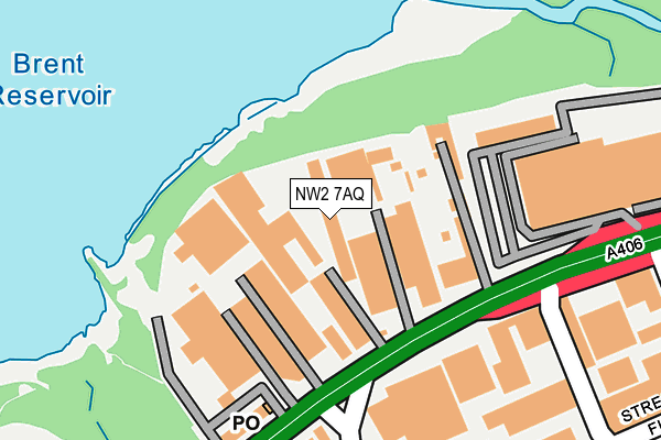 NW2 7AQ map - OS OpenMap – Local (Ordnance Survey)