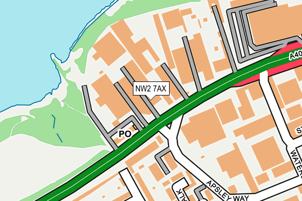 NW2 7AX map - OS OpenMap – Local (Ordnance Survey)