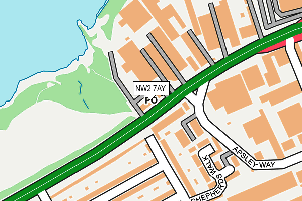 NW2 7AY map - OS OpenMap – Local (Ordnance Survey)