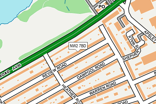 NW2 7BD map - OS OpenMap – Local (Ordnance Survey)
