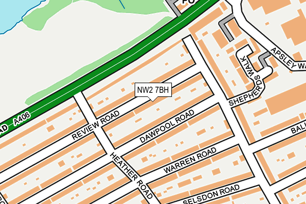 NW2 7BH map - OS OpenMap – Local (Ordnance Survey)