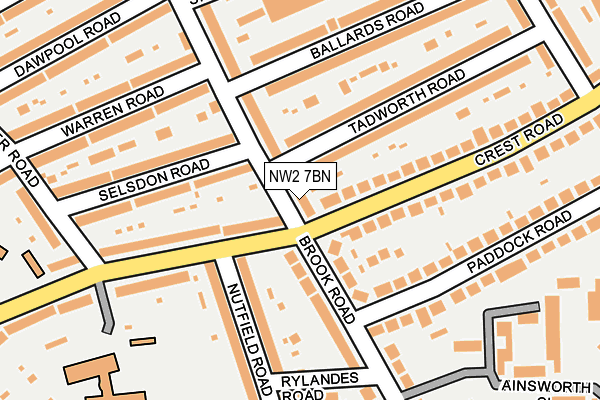 NW2 7BN map - OS OpenMap – Local (Ordnance Survey)