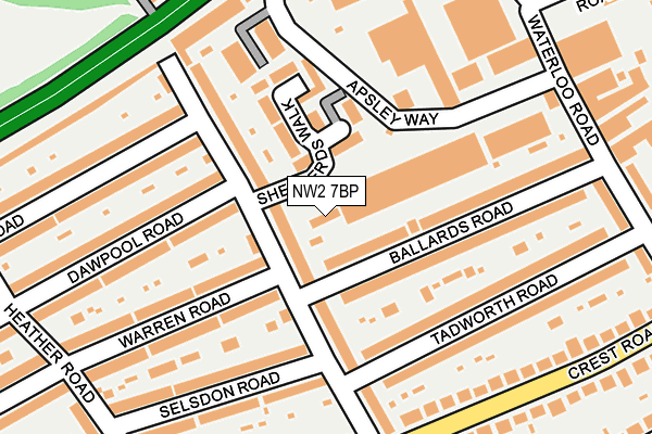 NW2 7BP map - OS OpenMap – Local (Ordnance Survey)