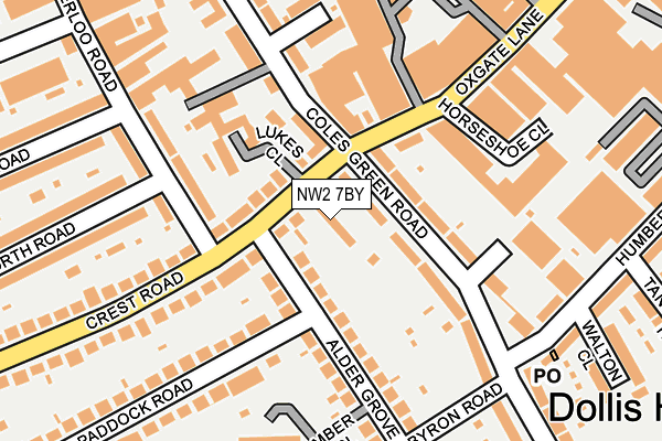 NW2 7BY map - OS OpenMap – Local (Ordnance Survey)