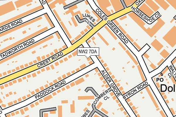 NW2 7DA map - OS OpenMap – Local (Ordnance Survey)