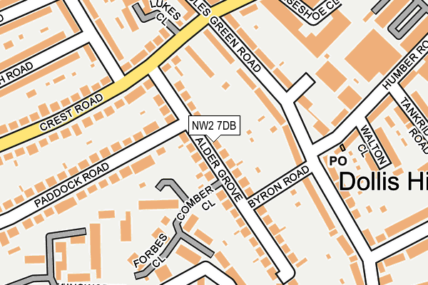 NW2 7DB map - OS OpenMap – Local (Ordnance Survey)