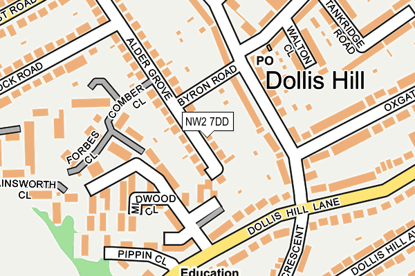 NW2 7DD map - OS OpenMap – Local (Ordnance Survey)