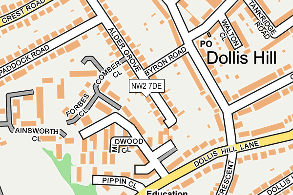 NW2 7DE map - OS OpenMap – Local (Ordnance Survey)