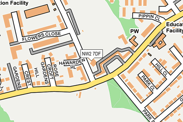 NW2 7DF map - OS OpenMap – Local (Ordnance Survey)