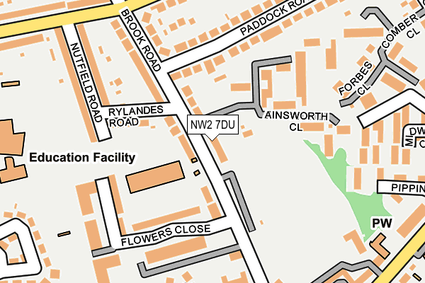 NW2 7DU map - OS OpenMap – Local (Ordnance Survey)