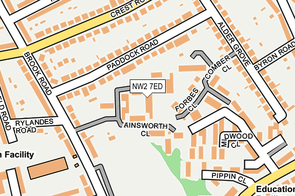 NW2 7ED map - OS OpenMap – Local (Ordnance Survey)