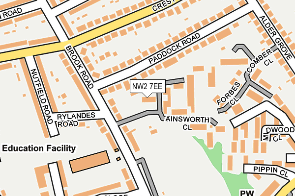 NW2 7EE map - OS OpenMap – Local (Ordnance Survey)