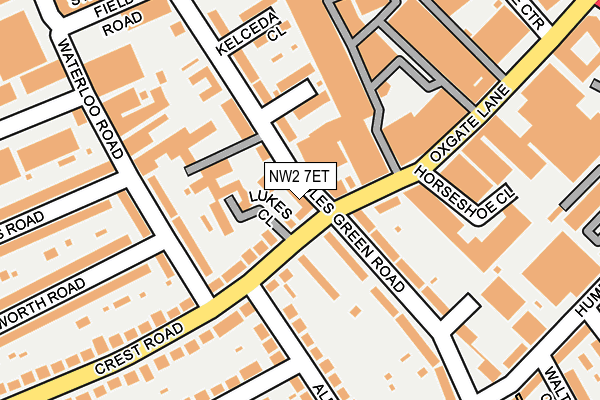 NW2 7ET map - OS OpenMap – Local (Ordnance Survey)