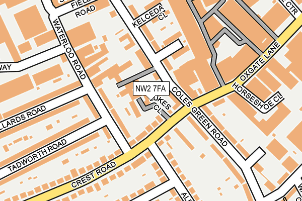 NW2 7FA map - OS OpenMap – Local (Ordnance Survey)