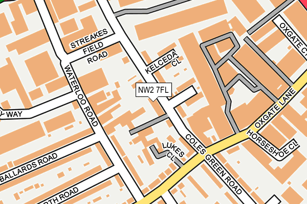 NW2 7FL map - OS OpenMap – Local (Ordnance Survey)
