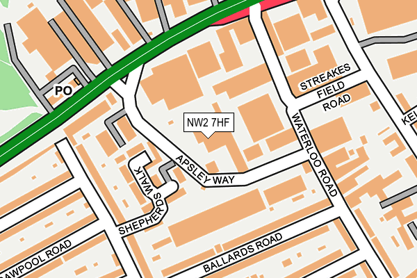 NW2 7HF map - OS OpenMap – Local (Ordnance Survey)