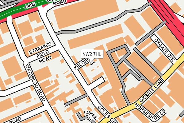 NW2 7HL map - OS OpenMap – Local (Ordnance Survey)