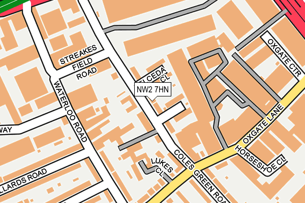 NW2 7HN map - OS OpenMap – Local (Ordnance Survey)