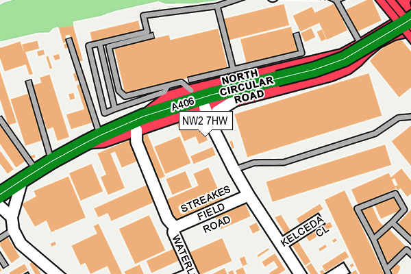 NW2 7HW map - OS OpenMap – Local (Ordnance Survey)