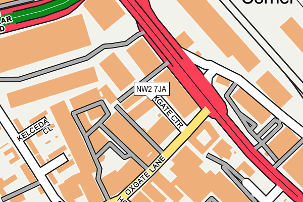 NW2 7JA map - OS OpenMap – Local (Ordnance Survey)