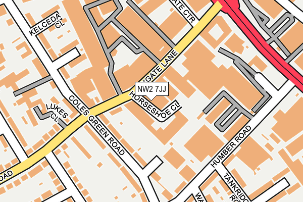NW2 7JJ map - OS OpenMap – Local (Ordnance Survey)