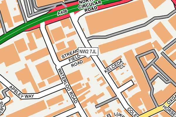 NW2 7JL map - OS OpenMap – Local (Ordnance Survey)