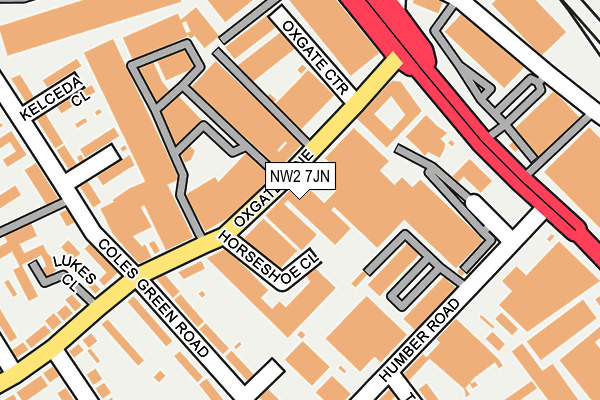NW2 7JN map - OS OpenMap – Local (Ordnance Survey)
