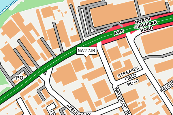 NW2 7JR map - OS OpenMap – Local (Ordnance Survey)