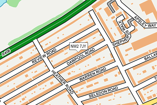 NW2 7JY map - OS OpenMap – Local (Ordnance Survey)