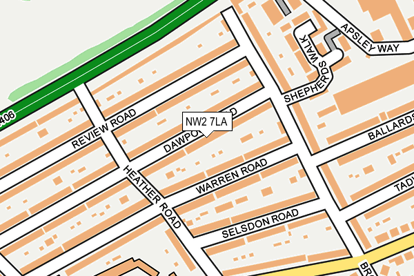 NW2 7LA map - OS OpenMap – Local (Ordnance Survey)