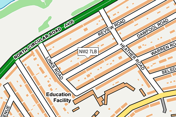 NW2 7LB map - OS OpenMap – Local (Ordnance Survey)